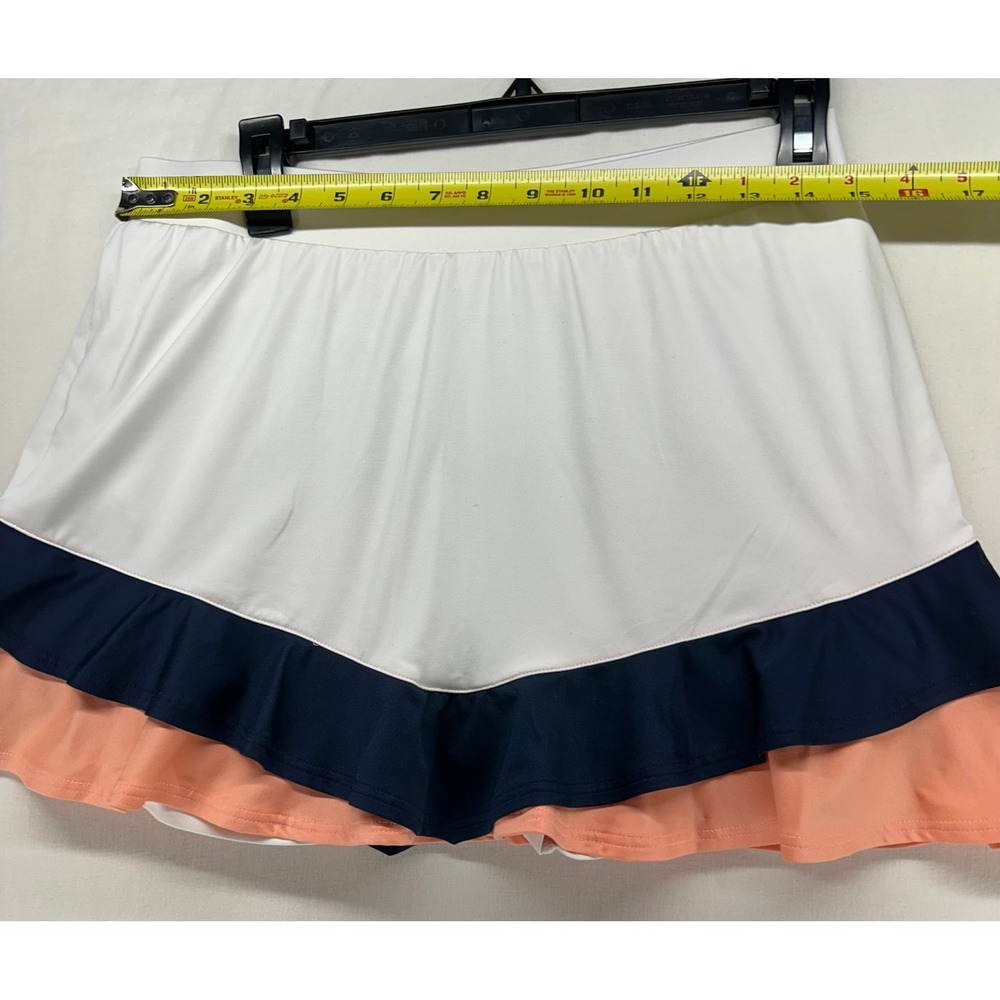 Tail Womens Activewear Skort White Navy Coral Ruffle Tennis Golf Skirt Size M - Picture 5 of 12